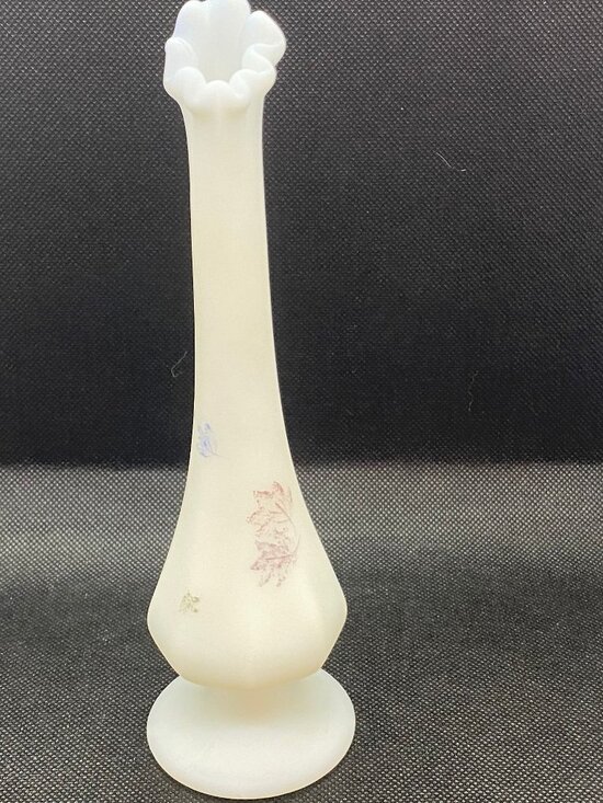 Fenton Other - Fenton Swung Frosted Vase Handpainted by D. Hill